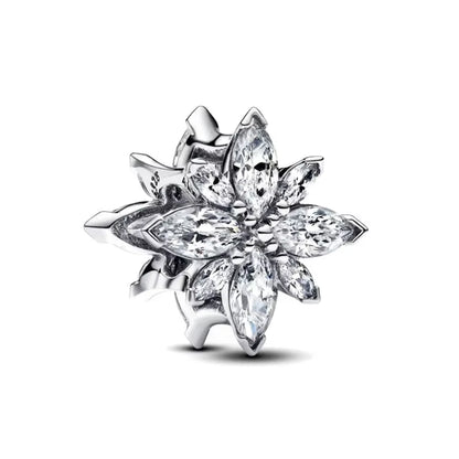 Sparkling Christmas Charms Butterfly Bell Moon Beads Pendants Fit Original Pan Bracelet Necklace DIY Women Jewelry New Year Gift