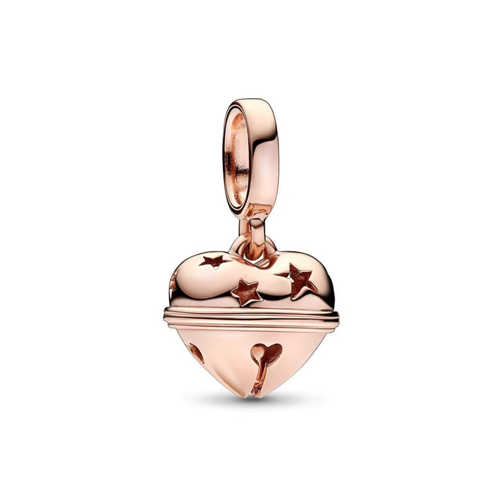 Sparkling Christmas Charms Butterfly Bell Moon Beads Pendants Fit Original Pan Bracelet Necklace DIY Women Jewelry New Year Gift