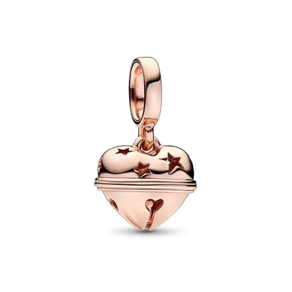 Sparkling Christmas Charms Butterfly Bell Moon Beads Pendants Fit Original Pan Bracelet Necklace DIY Women Jewelry New Year Gift