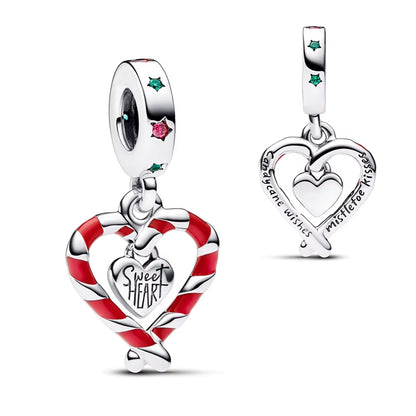 Sparkling Christmas Charms Butterfly Bell Moon Beads Pendants Fit Original Pan Bracelet Necklace DIY Women Jewelry New Year Gift