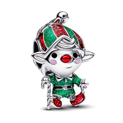 Sparkling Christmas Charms Butterfly Bell Moon Beads Pendants Fit Original Pan Bracelet Necklace DIY Women Jewelry New Year Gift