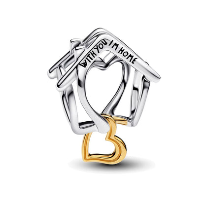 Sparkling Christmas Charms Butterfly Bell Moon Beads Pendants Fit Original Pan Bracelet Necklace DIY Women Jewelry New Year Gift