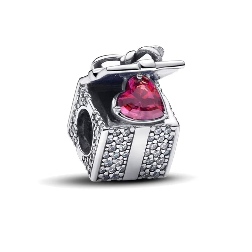 Sparkling Christmas Charms Butterfly Bell Moon Beads Pendants Fit Original Pan Bracelet Necklace DIY Women Jewelry New Year Gift