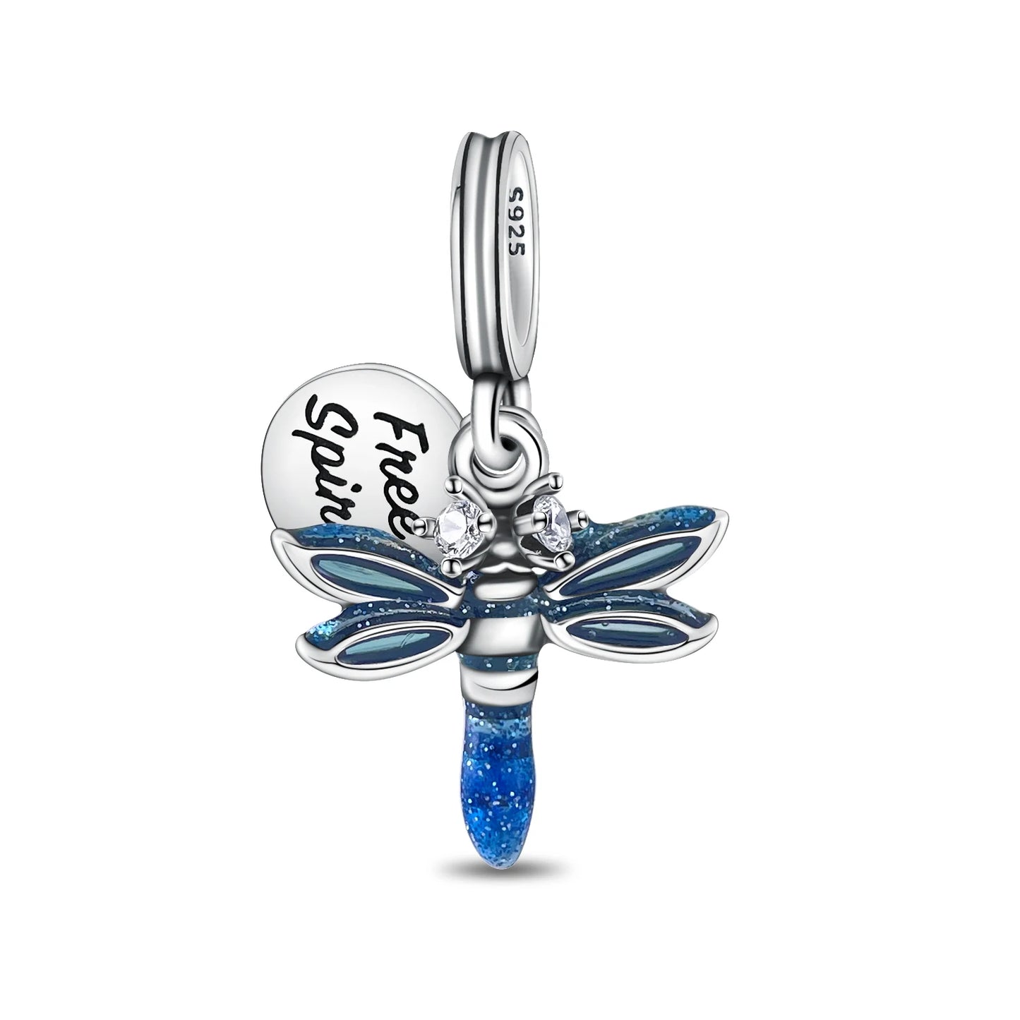 Blue Dragonfly Pendant 925 Sterling Silver for Charms Silver 925 Original Bracelet for Jewelry Making