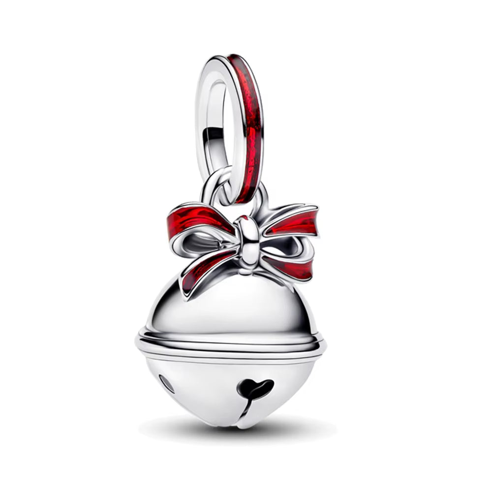 Sparkling Christmas Charms Butterfly Bell Moon Beads Pendants Fit Original Pan Bracelet Necklace DIY Women Jewelry New Year Gift