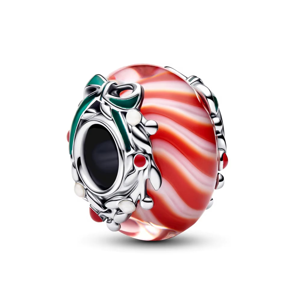 Sparkling Christmas Charms Butterfly Bell Moon Beads Pendants Fit Original Pan Bracelet Necklace DIY Women Jewelry New Year Gift