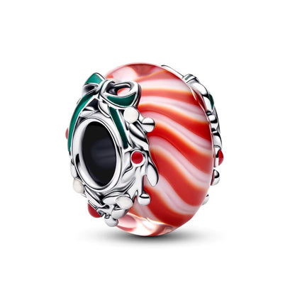 Sparkling Christmas Charms Butterfly Bell Moon Beads Pendants Fit Original Pan Bracelet Necklace DIY Women Jewelry New Year Gift