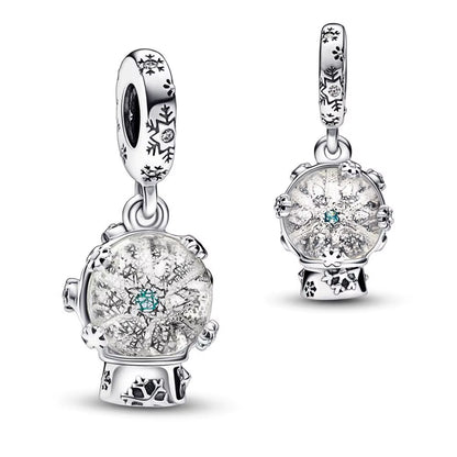 Sparkling Christmas Charms Butterfly Bell Moon Beads Pendants Fit Original Pan Bracelet Necklace DIY Women Jewelry New Year Gift